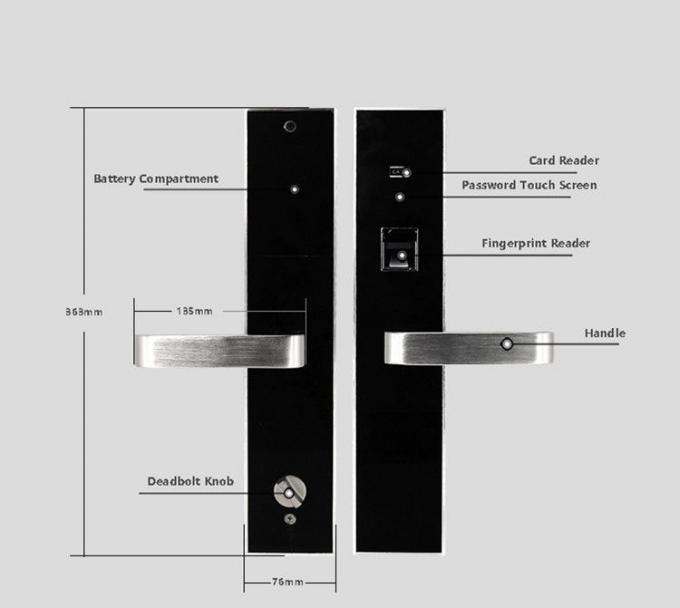 Codice biometrico elettronico inossidabile di alluminio di PIN di scalata delle serrature di porta 2