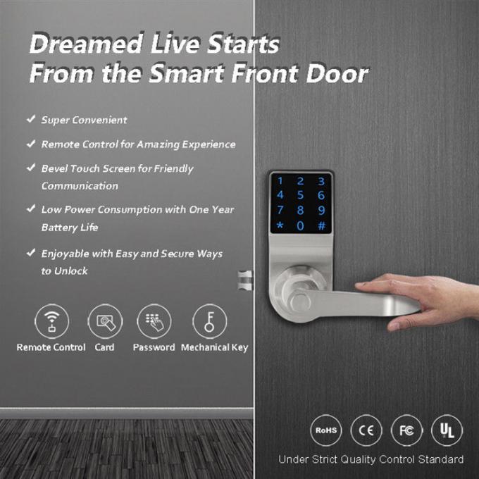 Touch screen telecomandato dell'acrilico di Elgant della tastiera di Digital della porta di serratura della carta elettronica di codice 0