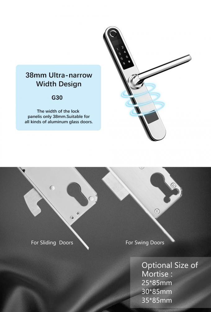 Serratura di porta astuta di ricerca del dito di parola d'ordine della carta di modo RFID/serratura di vetro di alluminio della porta a battenti 1