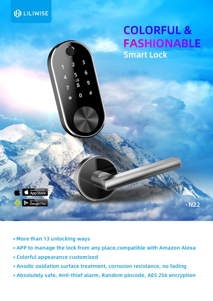 Serratura di porta mobile dell'impronta digitale di Wifi Kepad con la norma americana della batteria di 4*1.5V AAA 0