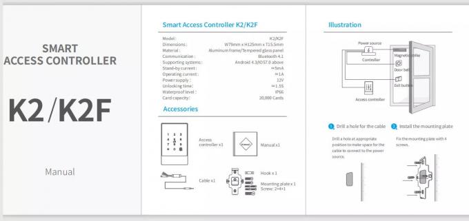 Sistema Smart WiFi Bluetooth del controllo di accesso di Entrace dell'impronta digitale 1