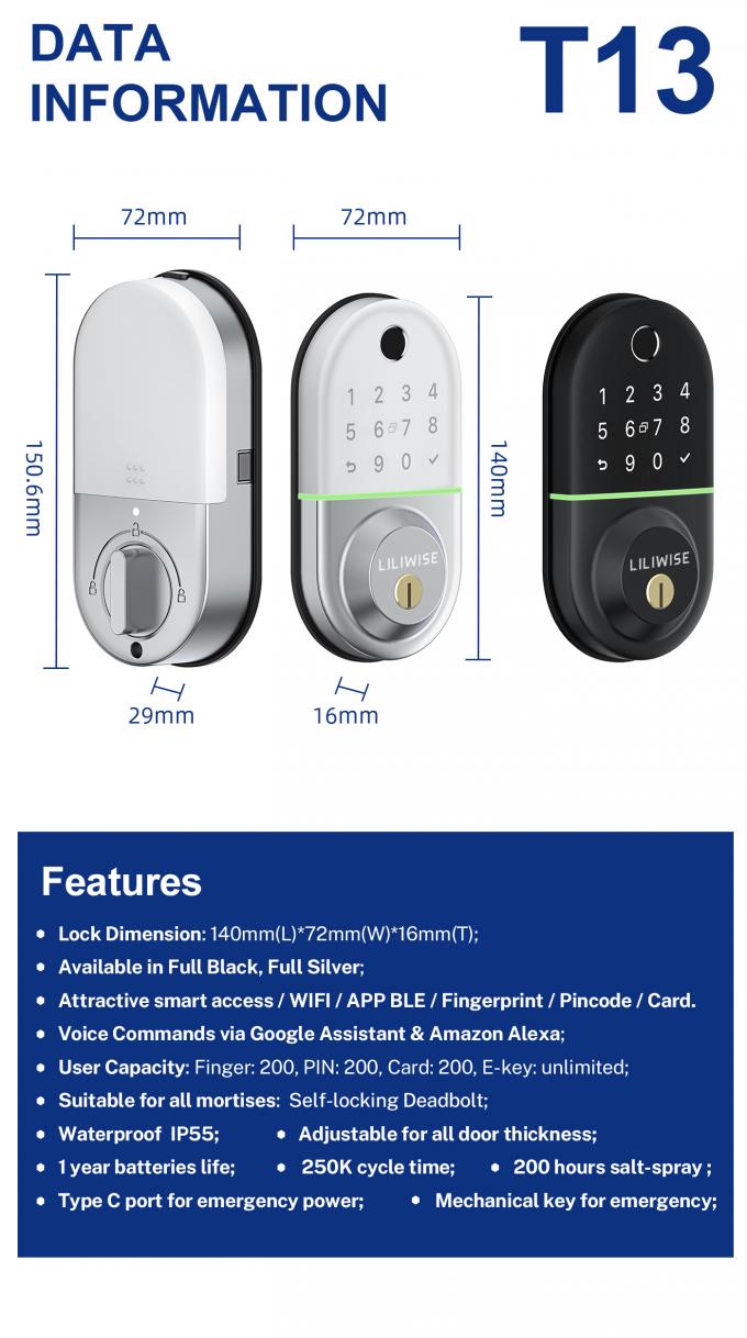Serratura di porta di Inteligente Bluetooth Digital per il residence 6