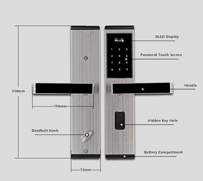 Serratura di porta elettronica residenziale di Digital, serratura di entrata principale Keyless di Multifuction 3