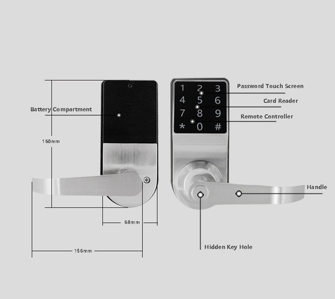 Touch screen telecomandato dell'acrilico di Elgant della tastiera di Digital della porta di serratura della carta elettronica di codice 3