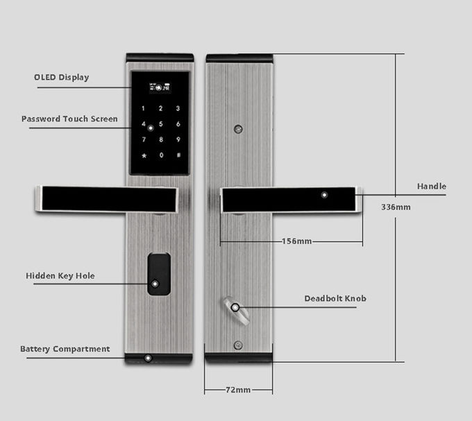 Le serrature di porta di legno dell'appartamento della porta Digital sbloccano con la parola d'ordine della carta 1