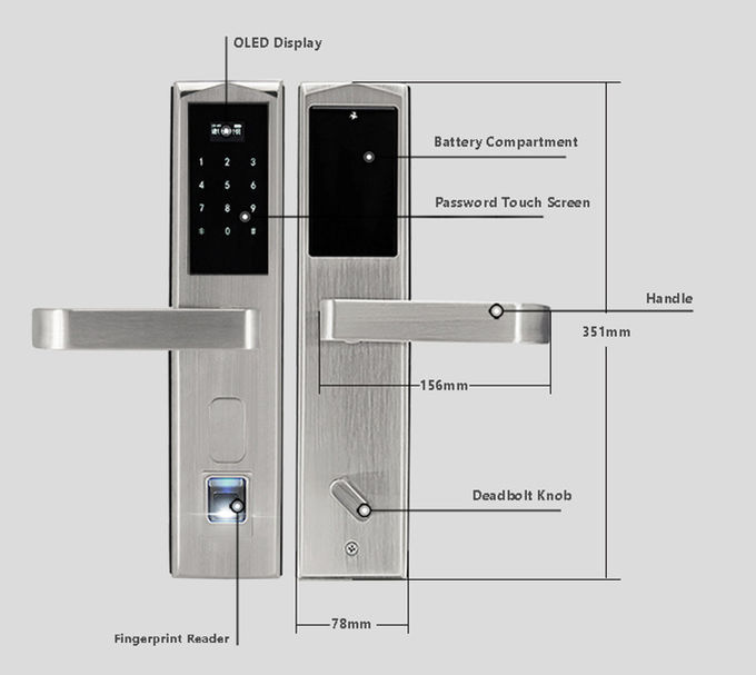 Serrature di porta elettroniche dell'entrata di capacità di Big Data, serratura di porta durevole della scheda elettronica 2