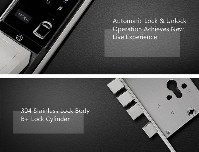 Protezione di sicurezza automatica del doppio di Rosa Golde della serratura di porta di riconoscimento biometrico 2