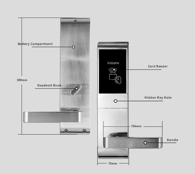 Sistema di legno della serratura di porta di Rfid della porta, serratura di porta astuta della carta chiave per gli hotel 1