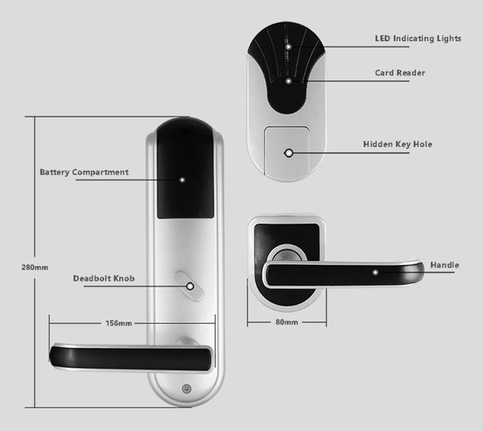Capacità di dati delle carte della serratura di porta della carta chiave di alta sicurezza RFID 200 280 millimetri * 80 millimetri 2