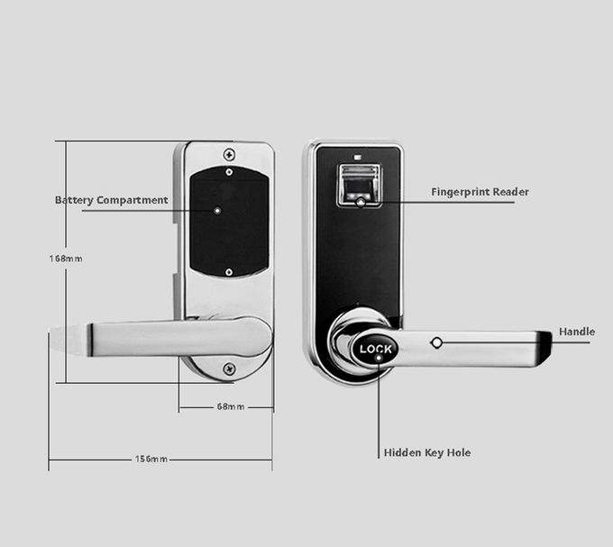 Serratura di porta dell'impronta digitale di esame con il lettore in lega di zinco chiave del sensore di Biometic 1