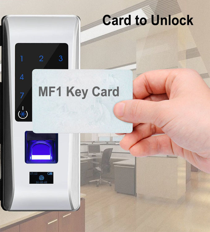 La serratura di entrata principale biometrica su ordinazione Frameless nessun fori quattro sblocca i modi sbloccare 1