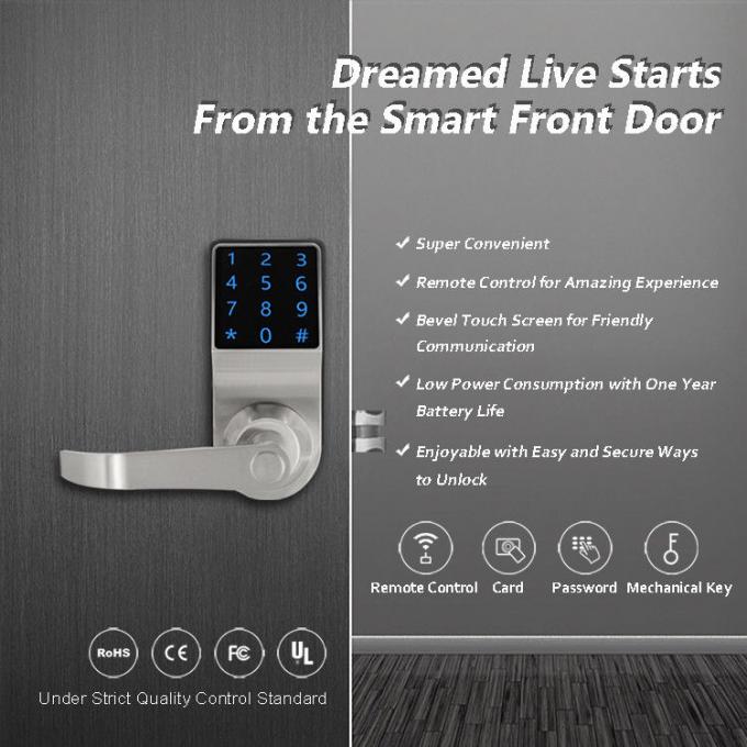 Progettazione a distanza del pannello del touch screen della serratura di porta di codice della porta per l'appartamento di Digital 0