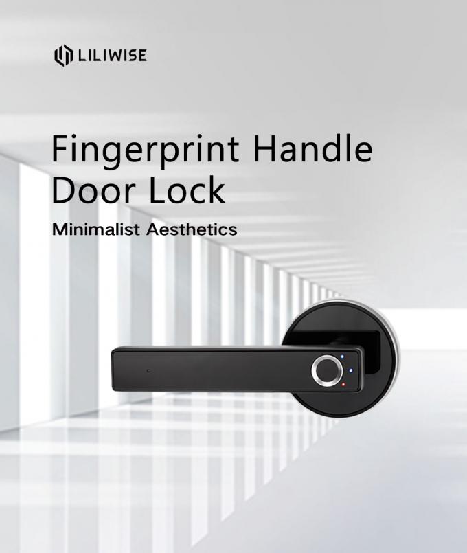 Serratura elettronica della maniglia di porta di Digital dell'impronta digitale biometrica semplice nera astuta 0