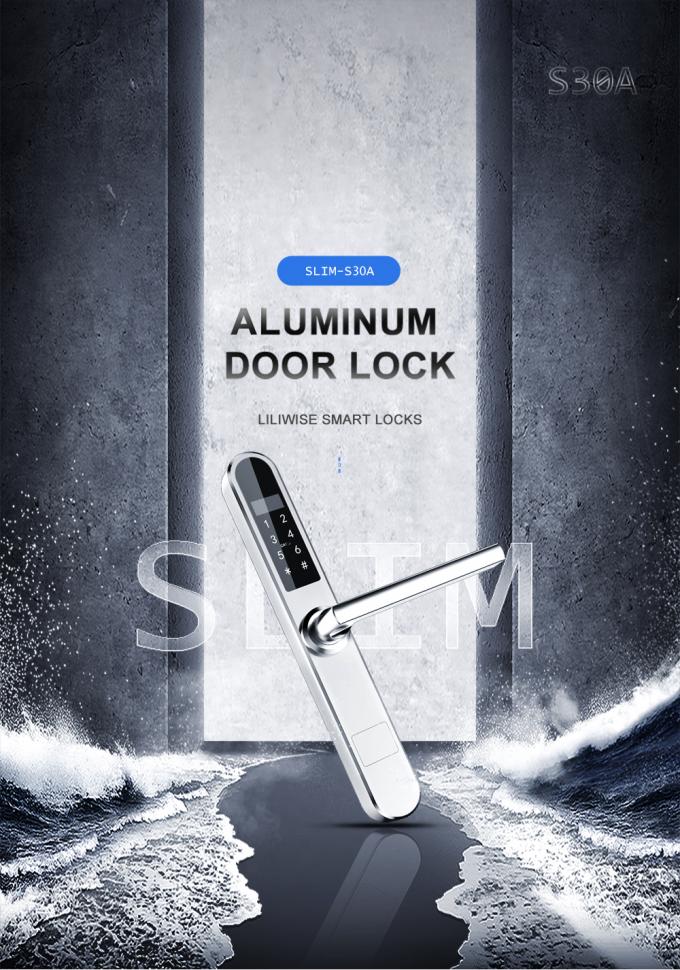 Serratura di porta di alluminio intelligente, serratura nera della carta chiave dell'hotel della lega di alluminio 0