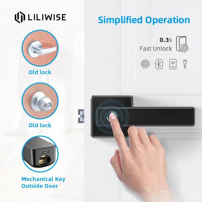 Sicurezza biometrica di WiFi Bluetooth APP della serratura di porta dell'impronta digitale di Liliwise alta 0