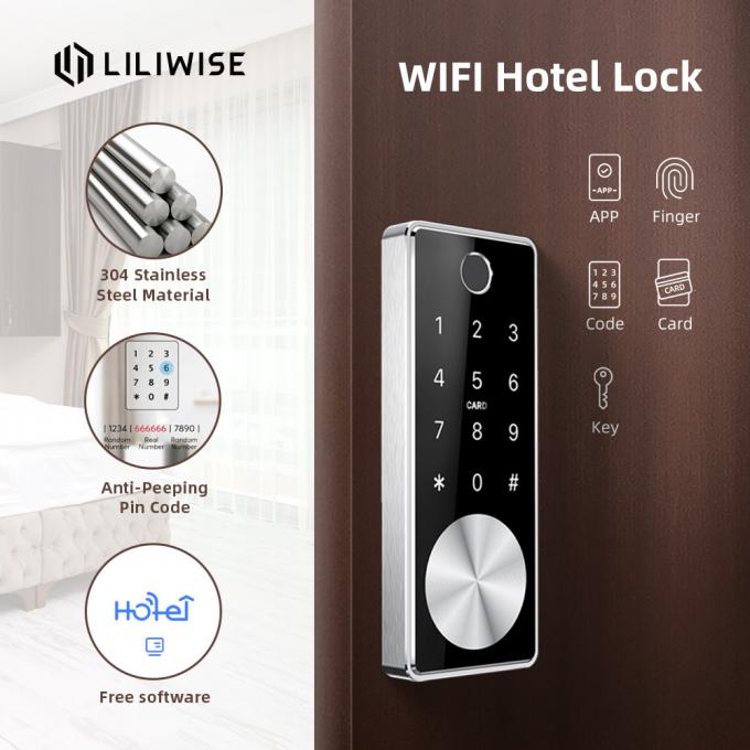 Serratura di porta elettronica automatica astuta dell'impronta digitale di chiavistello senza molla di scatto delle serrature di porta dell'hotel 1