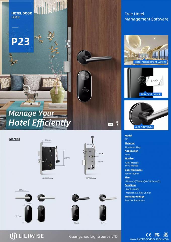 Lettore di schede chiave di RFID dell'hotel di porta del colpo astuto delle serrature Security Electronic Room 0