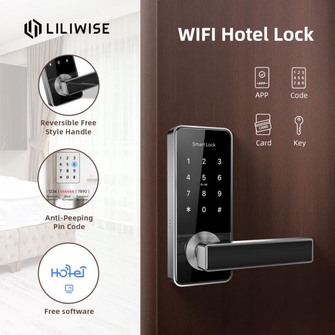 Sistema astuto elettronico della serratura di porta dell'hotel della maniglia di porta delle serrature di porta dell'hotel di RFID Wifi 3