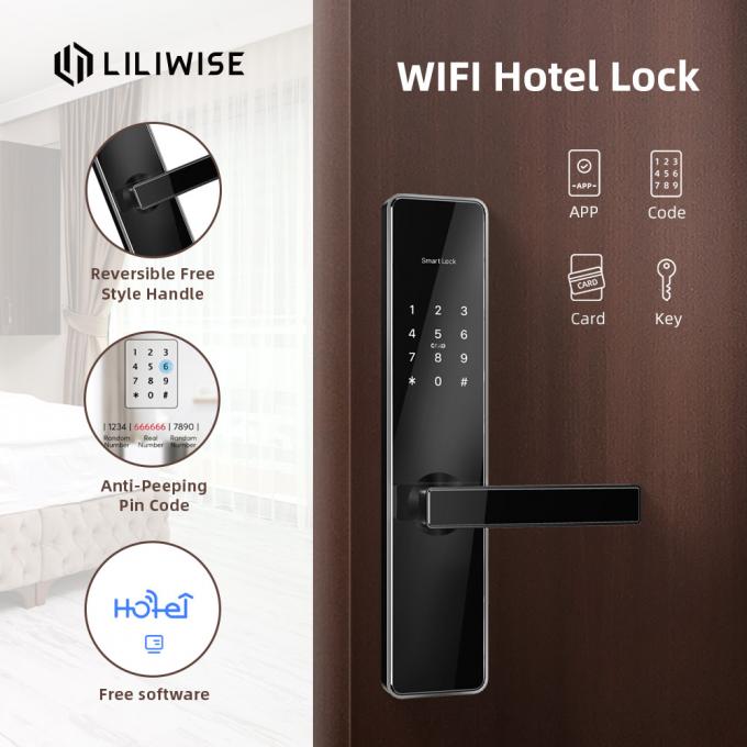 Cilindro spesso 65mm Keyless Wifi astuto della camera di albergo del sistema schede automatico della serratura 2