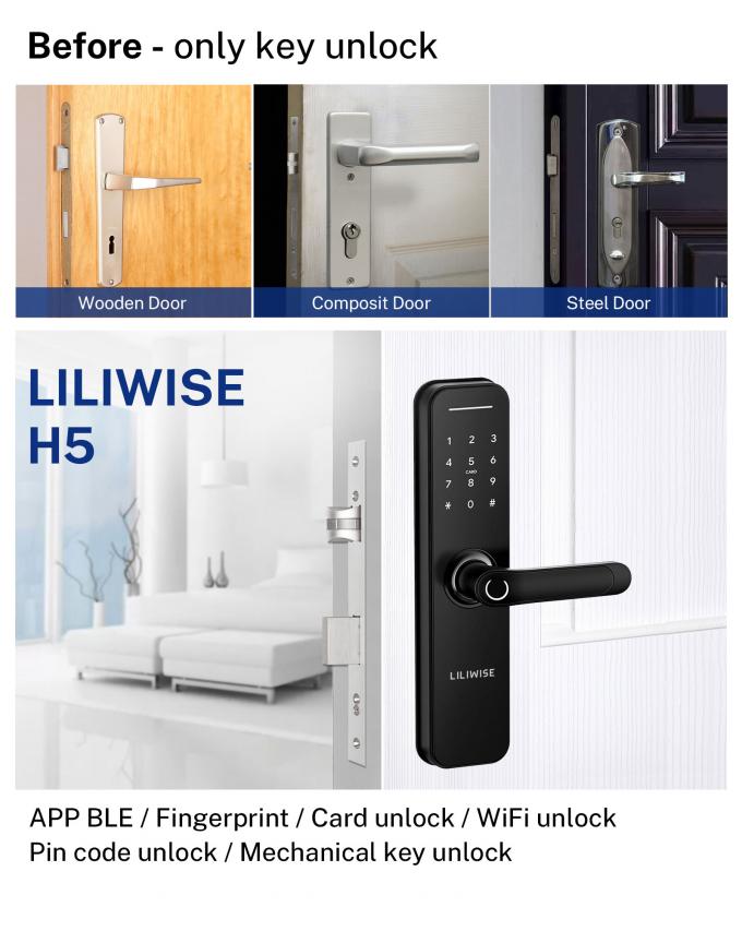 Serratura di porta biometrica della serratura dell'OEM dell'impronta digitale astuta telecomandata di sicurezza domestica 4