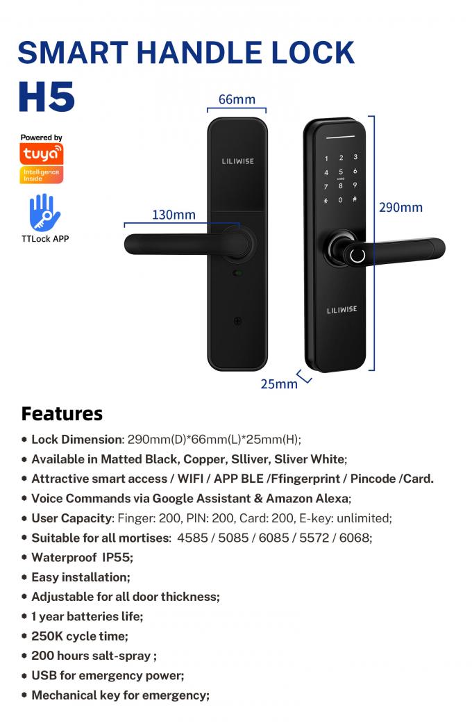 Serratura di porta biometrica della serratura dell'OEM dell'impronta digitale astuta telecomandata di sicurezza domestica 10