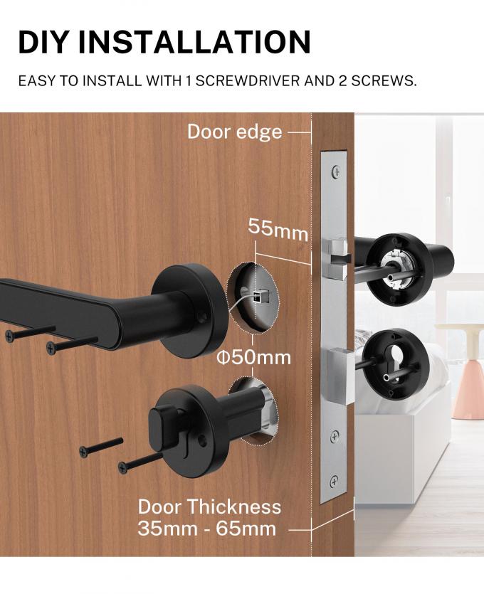 Serratura di porta di legno della maniglia elettrica intelligente per residenziale 5