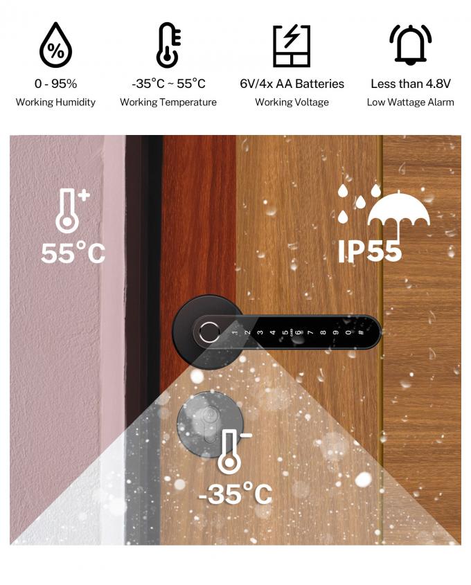 Serratura di porta di legno della maniglia elettrica intelligente per residenziale 7