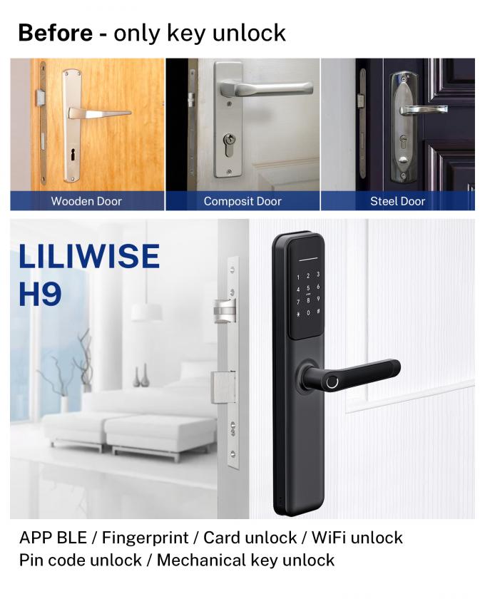 Serrature di porta impermeabili elettriche dell'impronta digitale della serratura di porta di Tuya WiFi Smart Digital 4