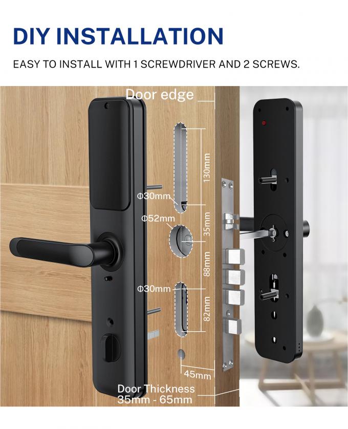 Serrature di porta impermeabili elettriche dell'impronta digitale della serratura di porta di Tuya WiFi Smart Digital 5
