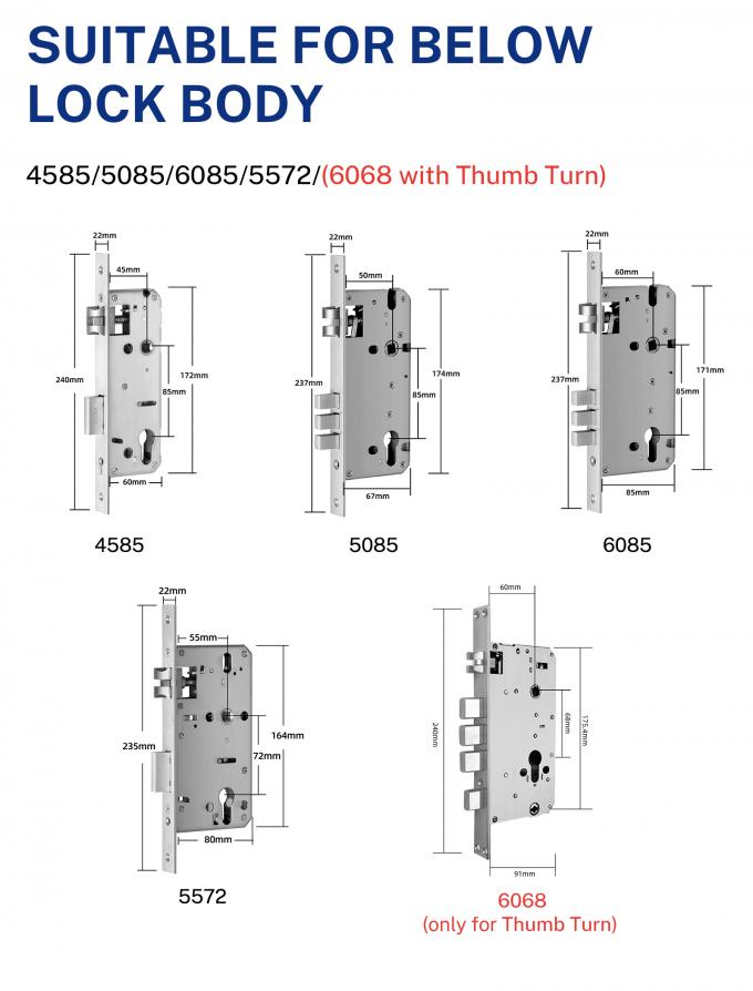 Serrature di porta impermeabili elettriche dell'impronta digitale della serratura di porta di Tuya WiFi Smart Digital 8