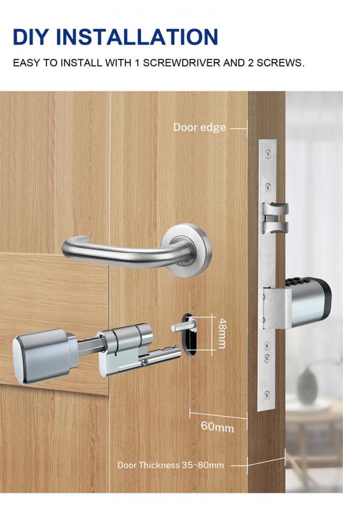 Nuovo design di serratura digitale intelligente e sicura per porte a cilindro 4