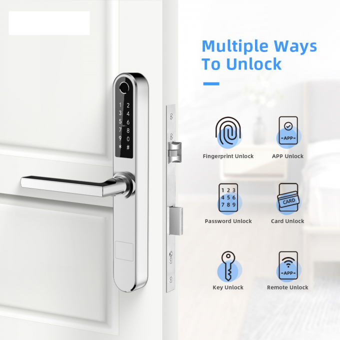 La serratura astuta scorrevole ultrasottile Bluetooth FPC della porta del patio prende le impronte digitali alla chiave meccanica 0
