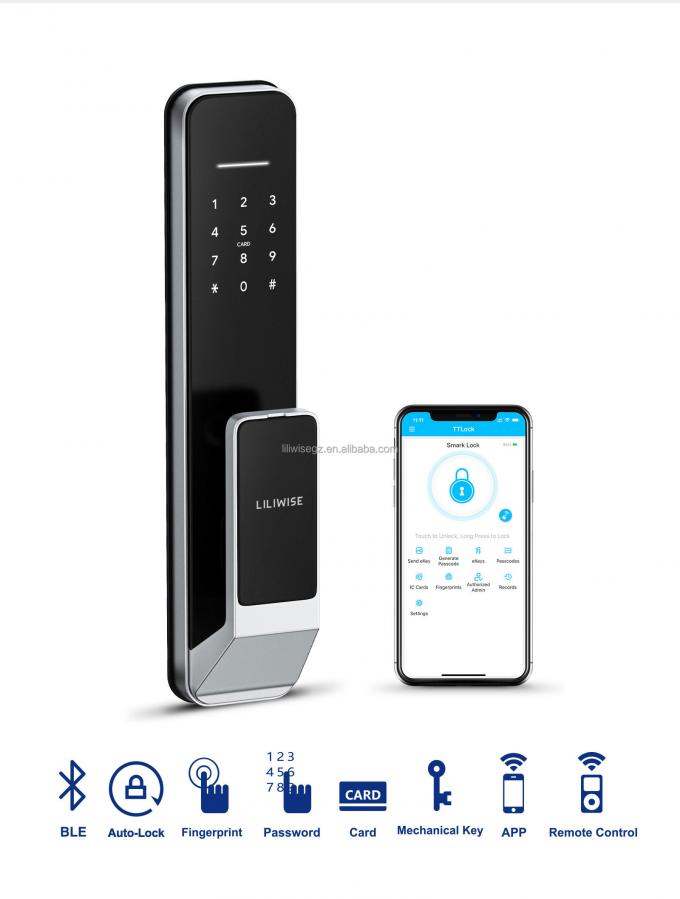 Liliwise Nuovo Disegno Serratura Fully-Automatic Digital Electronic Fingerprint Lock Tuya APP TTlock Smart Door Lock 6