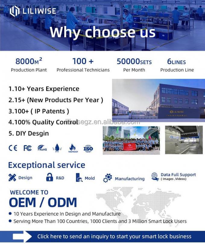 Liliwise Security Digital Doorbell Tuya Wifi Smart Fingerprint Lock Face Recognition Camera Controllo della serratura della porta De Accesos 0