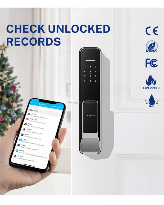 Liliwise Security Digital Doorbell Tuya Wifi Smart Fingerprint Lock Face Recognition Camera Controllo della serratura della porta De Accesos 8