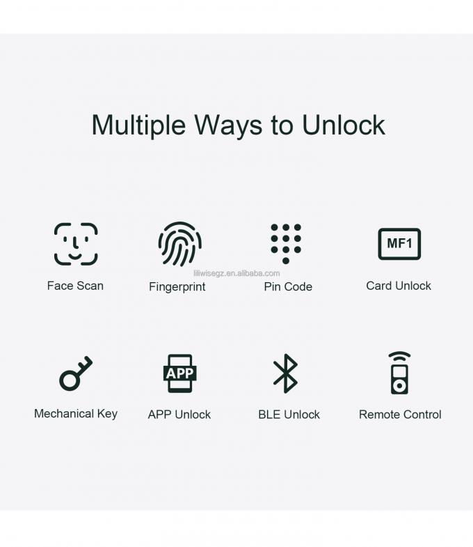 Liliwise Tuya Sicurezza domestica Serratura porta d'ingresso esterna Digitale impronta digitale Sicurezza impermeabile Riconoscimento facciale Serratura intelligente 4