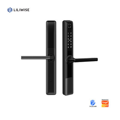 Liliwise Tuya Waterproof APP WiFi BLE Fingerprint Smart Lock Slim Door Lock per profilo stretto Porte in alluminio Porte in legno