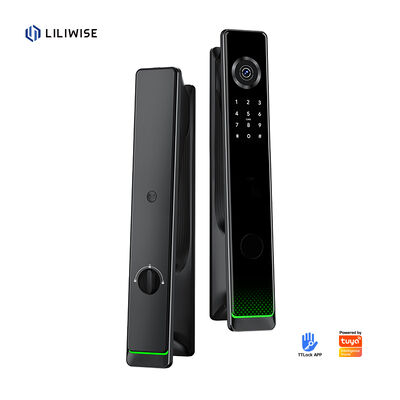 Liliwise Fully Automatic Luxury Electronic Smart Entry Door Locks Wifi Ble Fingerprint Tuya TTlock Smart Door Lock con Camera