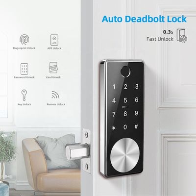 6V impronta digitale elettronica Front Door Lock Silver Color in lega di zinco per Airbnb