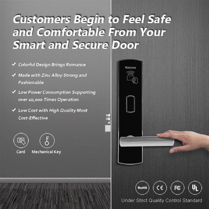 Serrature di porta su ordinazione del lettore di schede dell'hotel, convenienza eccellente della serratura di porta di Smart Card 0