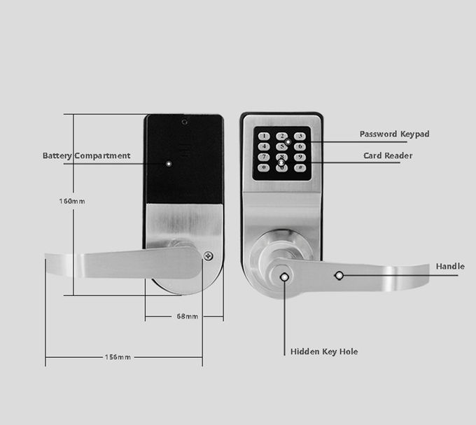 Sistema elettronico d'argento/dorato della serratura di porta del pulsante di alta sicurezza, dell'entrata chiave 3