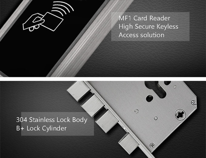 Portata lunga astuta di durata di vita della batteria dell'acciaio inossidabile della serratura della carta chiave di RFID per l'appartamento 2