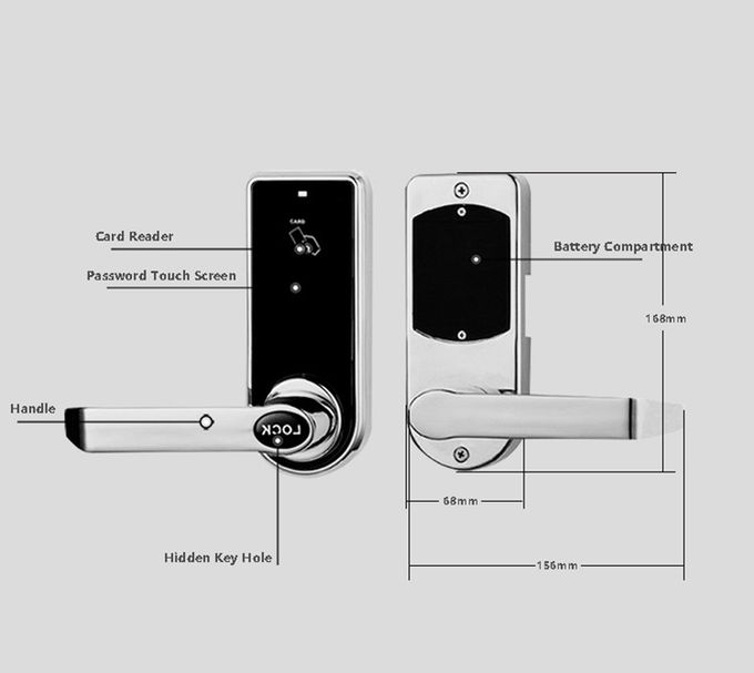 Tastiere astuta del touch screen della serratura di porta della carta chiave di Morden 168 * 68 * 25 millimetri per l'appartamento 2