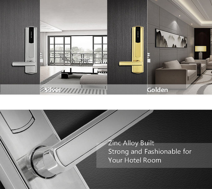 Serrature di porta dorate della camera di albergo con le luci di indicazione del LED 285mm * 70mm 1