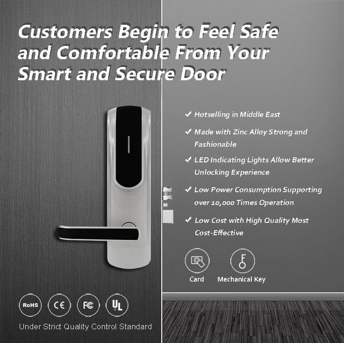 Le serrature di porta elettroniche dell'hotel di RFID, Camera elettronica chiude la capacità a chiave di Big Data 0