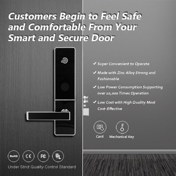 Serrature di porta Keyless elettroniche, basso consumo energetico della serratura di porta di stile dell'hotel 1