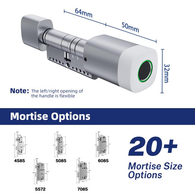 Liliwise Fingerprint RFID Card Waterproof Door Lock Regolabile WiFi BLE Tuya Ttlock Smart Cylinder Lock per la sostituzione di vecchie porte meccaniche 4
