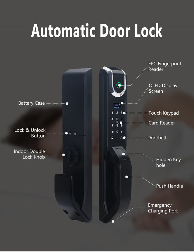 Serratura di porta automatica dell'impronta digitale biometrica di sicurezza con il FCC di RoHs del CE della mortasa 0