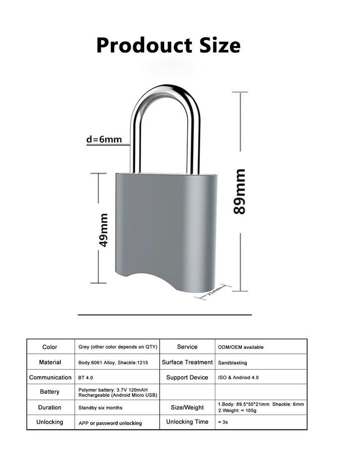 Lucchetto multifunzionale astuto di controllo di Bluetooth della serratura di porta di codice di sicurezza/del bottone parola d'ordine di Digital 2